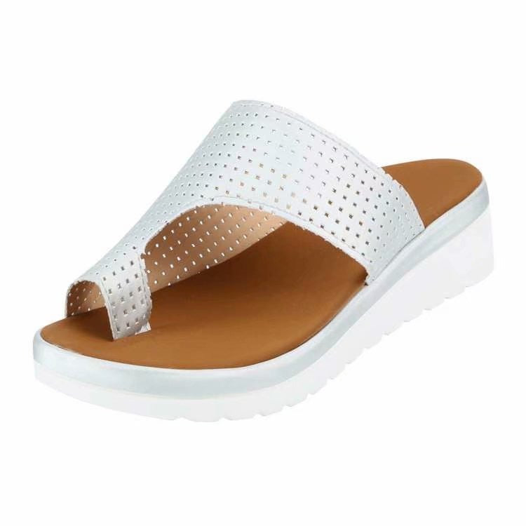 Round Toe Pullover Sandals Versatile Flat Bottom Beach Sandals For Women