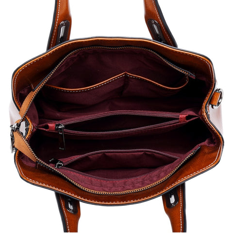 Vintage Business Genuine Leather Luxury Handbags Shoulder Bags For Women Designer Female Pochette Ladies Crossbody Satchel