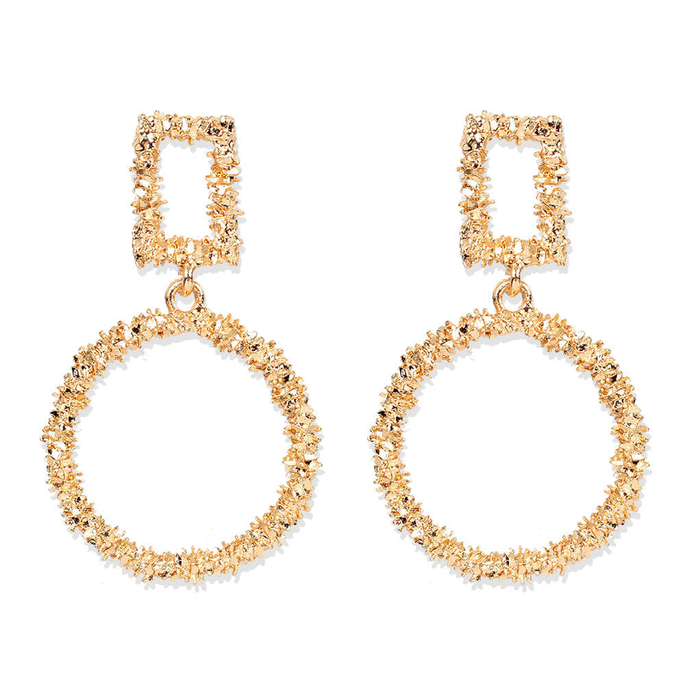 Exaggerated Gold Alloy Drop Earrings Women Accessories Earrings
