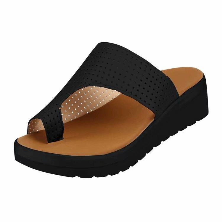 Round Toe Pullover Sandals Versatile Flat Bottom Beach Sandals For Women