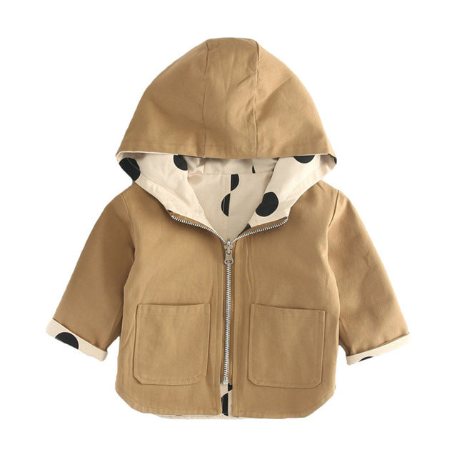 Baby Kids Jacket Coat Toddler Wear On Both Side Windbreak Fall Children Trench Coat Outerwear Baby Boys Girls Clothes
