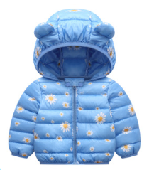Baby girls jacket kids boys Light down coats with ear hoodie spring girl clothes infant clothing children's jackets Cute 1- 6y