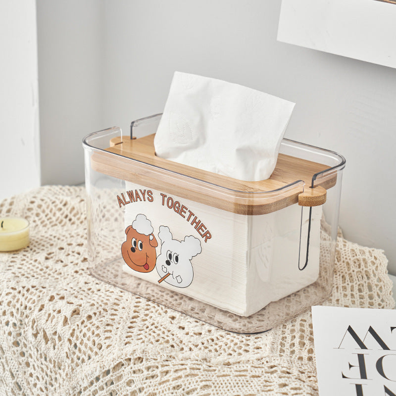 Paper Box Home Living Room Coffee Table Restaurant Creative Simple Light Luxury Multi-Function Lift Transparent Storage Tissue Box