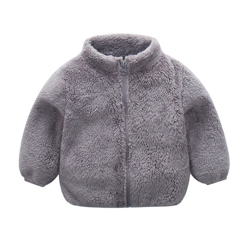 baby winter jackets Toddler baby clothes Infant Girl Boy Cute Zip Solid Warm Thick Fleece Coat Soft Winter Outerwear Kid Clothes