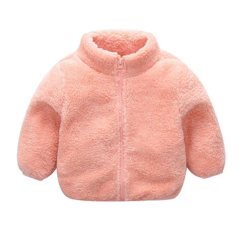 baby winter jackets Toddler baby clothes Infant Girl Boy Cute Zip Solid Warm Thick Fleece Coat Soft Winter Outerwear Kid Clothes