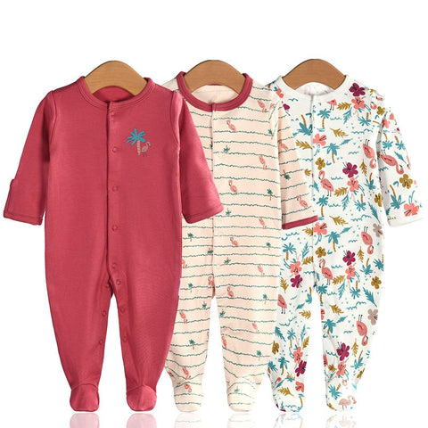 3 Pcs/Lot Newborn Jumpsuit Baby Rompers Long Sleeve Infant Clothing Cotton Baby Boys Girls Clothes 0-12Months Ropa Bebe