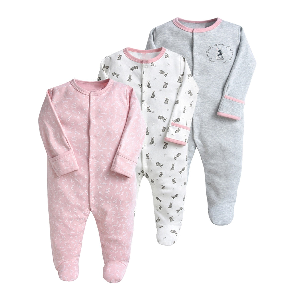 3 Pcs/Lot Newborn Jumpsuit Baby Rompers Long Sleeve Infant Clothing Cotton Baby Boys Girls Clothes 0-12Months Ropa Bebe